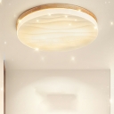 Modern Minimalist Wood Ceiling Light Fixture Living Room Flush Mount Light