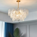 Drum Glass Traditional Hanging Pendant Lights American Style Chandelier Lighting Fixtures for Bedroom