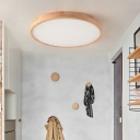 Nordic Minimalist Ceiling Lamp Wooden Round Ceiling Mounted Fixture