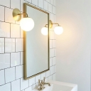 Nordic Full Copper Wall Light Modern Minimalist Glass Vanity Light for Bathroom