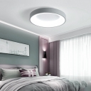 Modern Flush Mount Light Fixture Metal with Acrylic Shade Flush Ceiling Light in White
