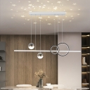 5-Light Island Lighting Contemporary Style Geometric Shape Metal Ceiling Lights