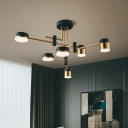 Modern Style Flush Mount Ceiling Light Acrylic Flush Light for Living Room in Black