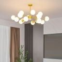Black Global Chandelier Lamp Modern Style Glass 18 Lights Chandelier Lighting Fixtures