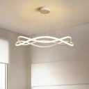 Contemporary Twisted Chandelier Lamp Rubber Chandelier Light for Living Room