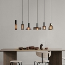 Modern Style Cup Hanging Lights Stone 1-Light Pendant Light Fixture in Grey