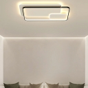 Contemporary Geometric Flush Mount Light Fixtures Metal and Acrylic Led Flush Ceiling Lights