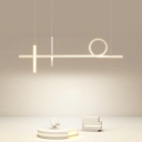 Linear Island Lighting Ideas Modern Style Metal 3-Lights Island Light Fixture in White