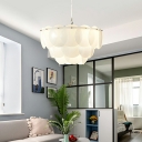 Drum Glass Flush Mount Chandelier Modern Minimalism Chandelier Lighting for Living Room