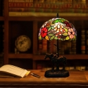 French Pastoral Glass Table Lamp Retro Art Table Lamp for Reading Room