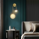2-Light Sconce Lights Minimalism Style Globe Shape Metal Wall Mount Light