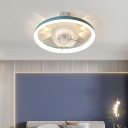 Flush Mount Fan Fixture Children's Room Style Acrylic Flush Mount Fan Lamps for Living Room