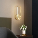 Modern Style Oval Wall Mounted Reading Lights Metal 1-Light Sconce Light Fixture in Black