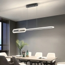 2-Light Island Lighting Contemporary Style Oval Shape Metal Ceiling Lights
