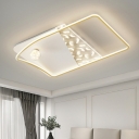 Acrylic Shade Flush Mount Lighting LED Geometric Flush Mount Light in Gold