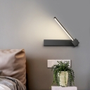 Adjustable Wall Mounted Light Fixture Modern Minimalism Flush Mount Wall Sconce for Bedroom