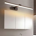 1 Light Vanity Lamp Black Linear Wall Vanity Light for Bathroom