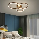 LED Linear Flushmount Lighting Gold Bedroom Living Room Dining Room Flush Mount Lighting Fixtures
