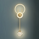 3 Lights Circular Sconce Light Modern Style Glass Wall Lighting Ideas in Gold