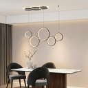 11-Light Island Ceiling Light Minimal Style Round Shape Metal Pendant Chandelier