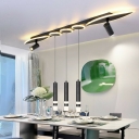10-Light Island Ceiling Light Minimal Style Geometric Shape Metal Pendant Chandelier