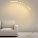 Arc LED Floor Standing Lamp Minimalist Aluminium  Living Room Floor Light with Foot Switch