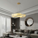 Contemporary Gold Chandelier Lamp Acrylic Chandelier Light for Living Room