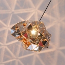 1 Light Pendant Lighting Stainless Steel Geometric Hanging Lamp