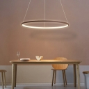 Modern Style Ring Chandelier Lamp Coffee Metal Chandelier Light for Dining Room