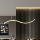 1-Light Island Pendants Modern Style Linear Shape Crystal Chandelier Lighting