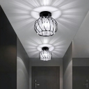 Single Bulb Flushmount Lighting with Crystal Shade Flush Mount Ceiling Light Fixture