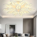 Flower-Like Flush Mount Lighting LED with Acrylic Shade Ceiling Lights Flush Mount in White