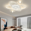 Contemporary Geometrical Flush Mount Ceiling Light Fixtures Acrylic Ceiling Mounted Fan Light