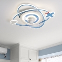 Kid's Bedroom Ceiling Fans Metal LED Contemporary Style Fan Lighting