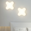 Minimalist Wall Sconce LED Wall Mounted Light Fixture in White for Kid's Bedroom