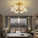 Contemporary Sputnik Ceiling Light Crystal Ceiling Fixture for Bedroom