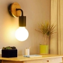 1-Light Wall Mounted Lamps Minimalism Style Exposed Bulb Shape Metal Sconce Lights