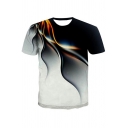 Guy's Chic T-shirt 3D Printed Round Neck Short-sleeved Regular Fit Tee Shirt