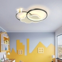 4-Light Ceiling Mounted Fixture Kids Style Geometric Shape Metal Flush Mount Light