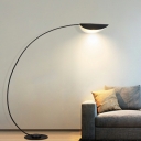 Modern Style Curved Tubes Floor Lamps Metal 1-Light Night Lamps in Black