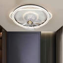 Contemporary Ceiling Fan Metal LED Fan Lighting for Living Room Bedroom