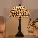 Tiffany Traditional Art Desk Lamp 1 Head Shell Desk Light for Bedroom