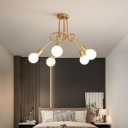 Gold Industrial Hanging Pendant Lights Vintage Chandelier Lamp for Living Room