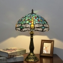 Beaded Nightstand Lamp Yellow Dragonfly Single Light Table Lamp