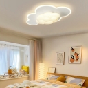 2-Light Ceiling Mounted Fixture Kids Style Cloud Shape Metal Flush Mount Light