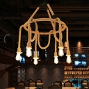 6-Light Pendant Lighting Industrial Style Round Shape Metal Ceiling Lights