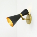 Modern Wall Sconce Lighting Single Bulb Metal Funnel Sconce Light Fixture