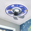 Flushmount Children's Room Style Acrylic Flush Mount Fan Light Fixtures for Living Room