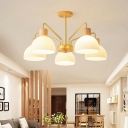 Dome Hanging Light Modern Style Glass Pendant Chandelier for Living Room