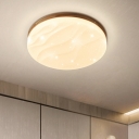 Modern Flush Mount Ceiling Light Wooden LED 2.4